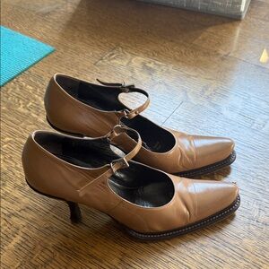 Prada Tan Leather Heels